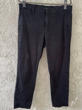 Vince Men's Slim Fit Griffith Black Cotton Spandex Flat Front Pants Size 35
